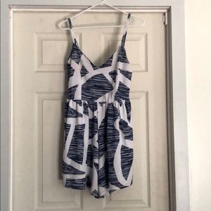 Blue and white romper